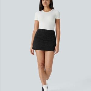 Halara Black Corduroy Mini Skirt/Skort